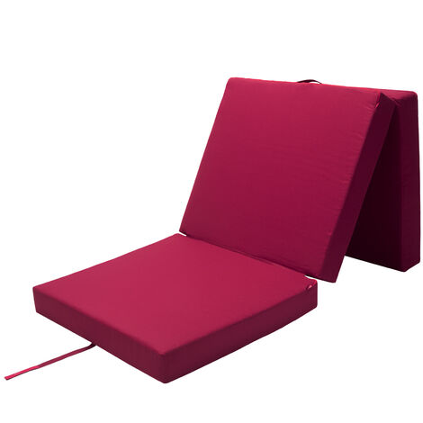Matelas pliant de voyage Matelas d'appoint pliable Lit futon Pouf pliant avec housse 190x70x10 cm Rouge