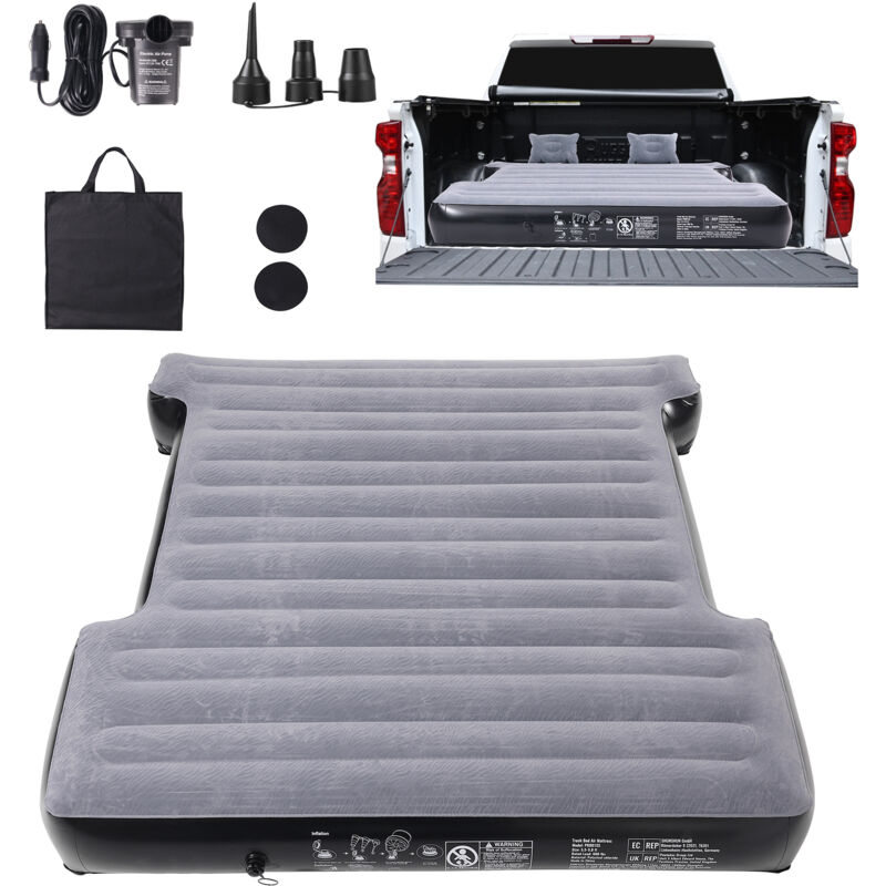 Matelas pneumatique pour camionnette Mophorn pour camionnettes courtes de 5,5 à 5,8 pieds, avec pompe à air 12 v, 2 oreillers et sac de transport,