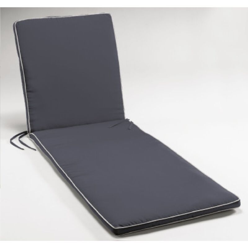 Douceur D'intérieur - Matelas pour bain de soleil bicolore Anthracite 55 x 185 cm