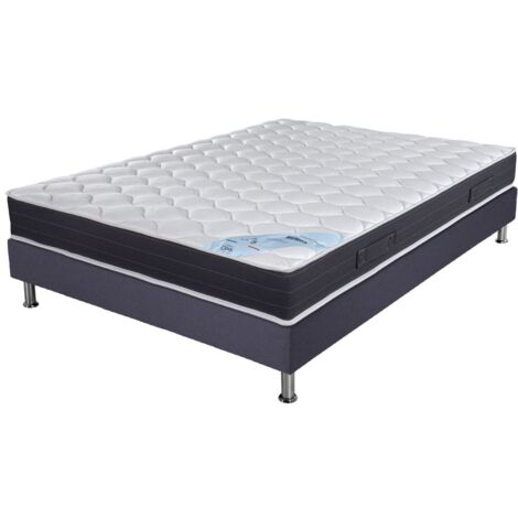 Matelas ressort + Sommier Omega Volcan 140x190 Rubis - H. 21 cm - Soutien très ferme
