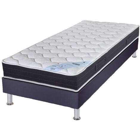 Matelas ressort + Sommier Omega Volcan 80x190 Rubis - H. 21 cm - Soutien très ferme