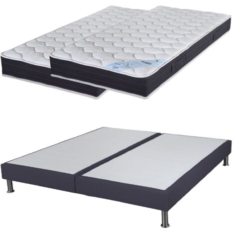Matelas ressort + Sommier SR15 Volcan 2x90x190 Rubis - H. 21 cm - Soutien très ferme