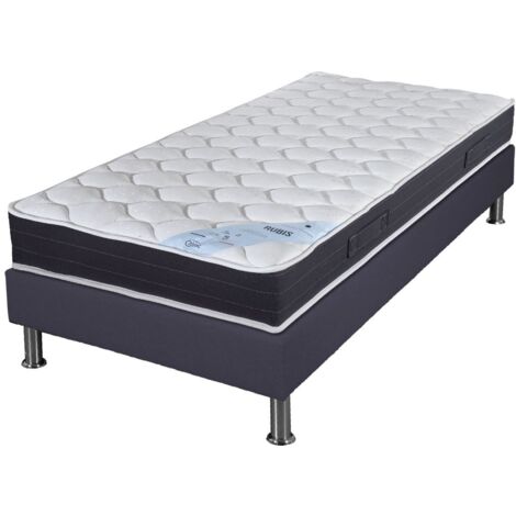 Matelas ressort + Sommier SR15 Volcan 90x190 Rubis - H. 21 cm - Soutien très ferme