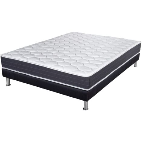 Matelas ressort + Sommier SR9 Deco 140x190 Record - H. 20 cm - Soutien ferme