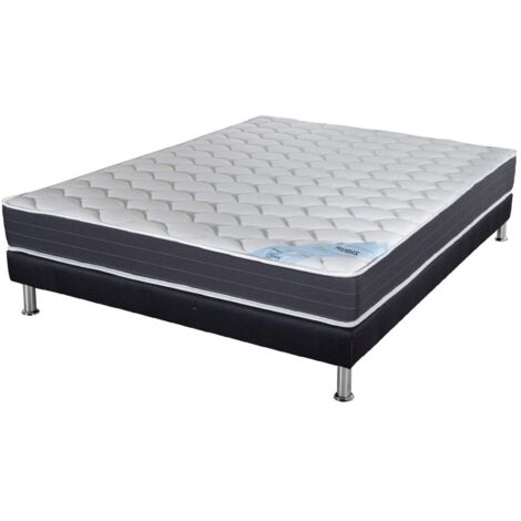 Matelas ressort + Sommier SR9 Deco 140x190 Rubis - Hauteur 21 cm - Soutien très ferme