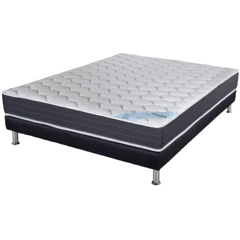 Matelas ressort + Sommier SR9 Deco 160x200 Rhodes - H. 24 cm - Soutien ferme