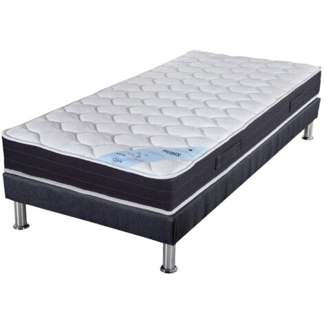 Matelas ressort + Sommier SR9 Deco 80x200 Rubis - Hauteur 21 cm - Soutien très ferme