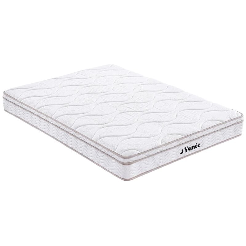 Vente-unique - Matelas 140 x 200 cm ressorts 3 zones et mémoire de forme ép.20cm - wolkentanz de ysmée