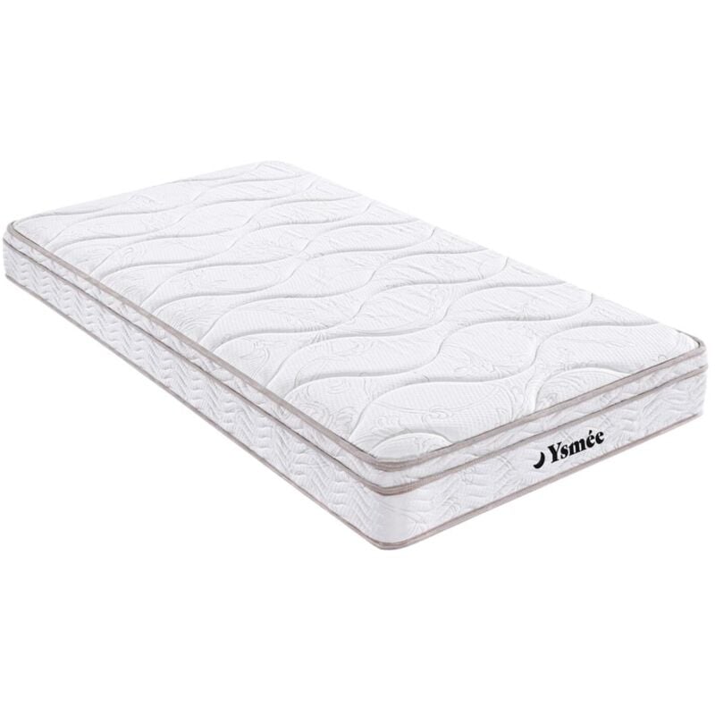 Vente-unique - Matelas 90 x 200 cm ressorts 3 zones et mémoire de forme ép.20cm - wolkentanz de ysmée