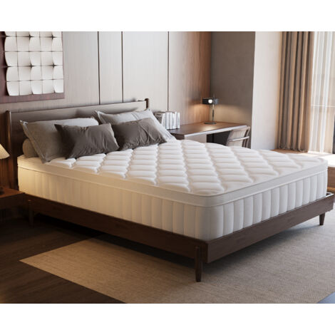 Matelas Ressorts, 7 Zones Conception,Epaisseur 25cm-Matelas avec Drap-housse, Mousse à Mémoire-Matelas 140x200