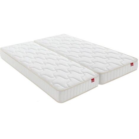 Matelas ressorts 80x200 cm – Accueil ferme – 348 ressorts ensachés – 3 zones de confort – Réversible hiver/été – Epeda