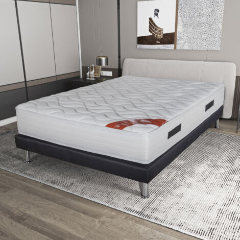 Matelas ressorts ensachés 140x190 cm h27 cm ferme blanc - RUNDI