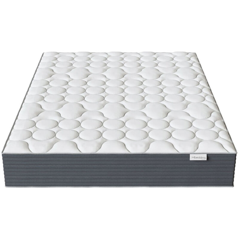 Matelas ressorts ensachés 140x190 Spring Plus Hbedding Mousse à mémoire de forme et ressorts ensachés. - Blanc