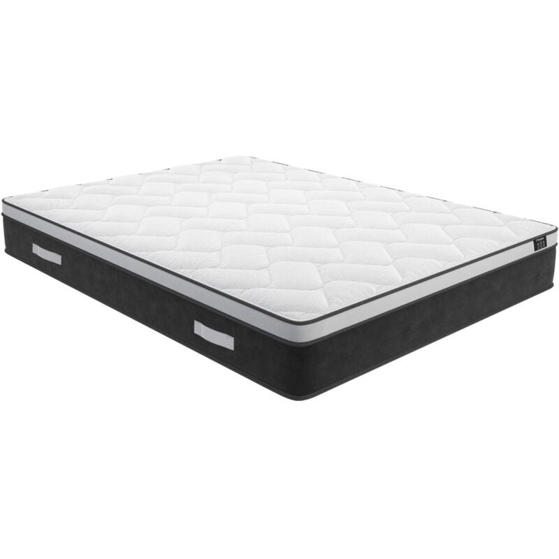 Vente-unique - Matelas 160 x 200 cm hybride ressorts ensachés et mémoire de forme ép.25cm - astria Art Collection de ysmée