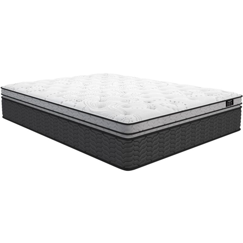 Vente-unique - Matelas 160 x 200 cm hybride ressorts ensachés et surmatelas intégré ép.30cm - gamiani de ysmée