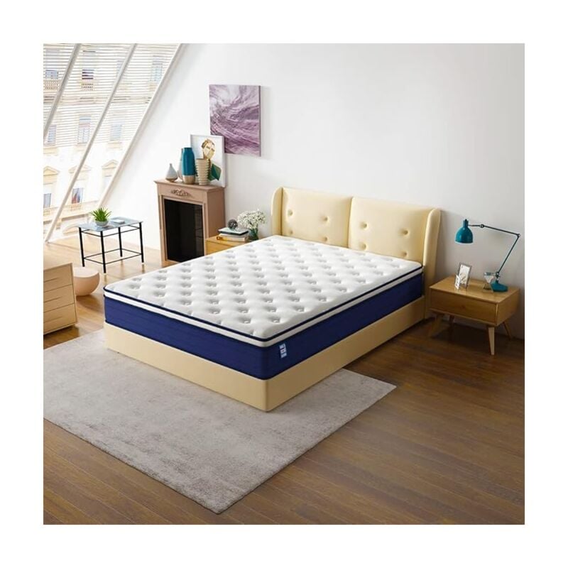 Matelas à Ressorts ensachés Stanew 25 cm d'épaisseur, Matelas à Ressorts ensachés 7 Zones Trois côtés, fermeté modérée, Confortable et Respirant,