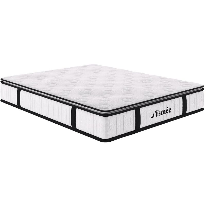 Matelas 180 x 200 cm ressorts ensachés surmatelas intégré ép.28cm - american dream de ysmée