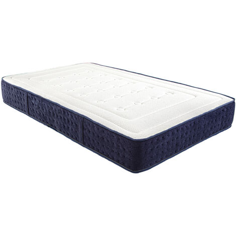 Matelas réversible CAMPA 90x190 cm, en mousse mémoire de forme, indépendance du couchage, mi-ferme, face été/hiver, épaisseur 24 cm