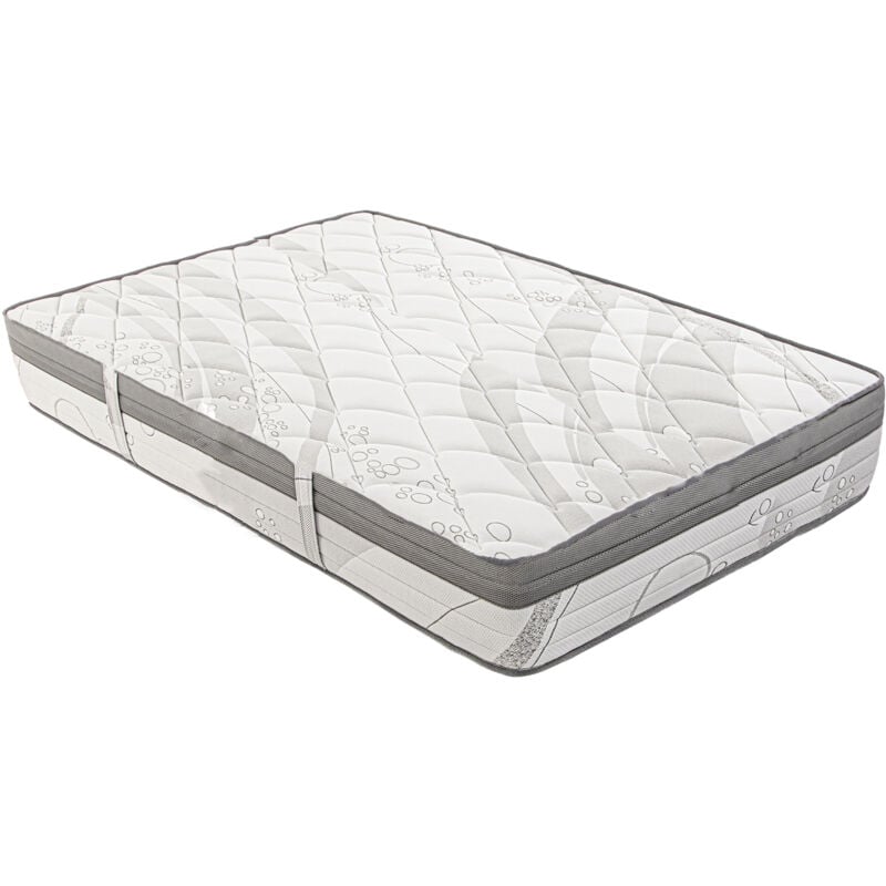 Matelas réversible diana 90x190 cm, en mousse mémoire de forme, ferme, indépendance du couchage, avec face été/hiver, épaisseur 26cm