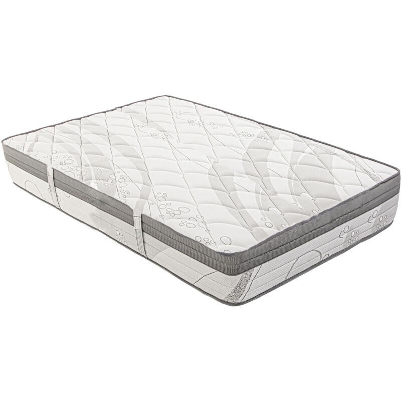Matelas réversible diana 160x200 cm, en mousse mémoire de forme, ferme, indépendance du couchage, avec face été/hiver, épaisseur 26cm