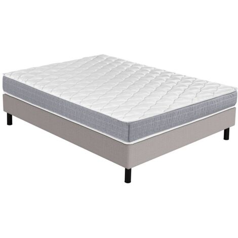 Matelas Ryad + sommier Newkit - 160x200 - Ressorts - Hauteur 21 cm - Très ferme