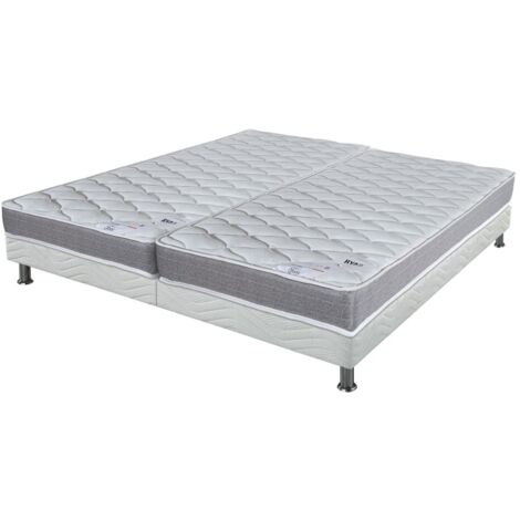 Matelas Ryad + sommier tapissier Omega - 2x80x190 - Ressorts - Hauteur 21 cm