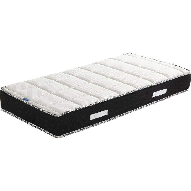 Lot de 2 Matelas Sandrine a Ressorts + Memoire de Forme 70 Kg/m3 - 70x190 Hauteur +/- 25 cm - Accueil Moelleux - Soutien Ferme - 7 Zones de Confort -