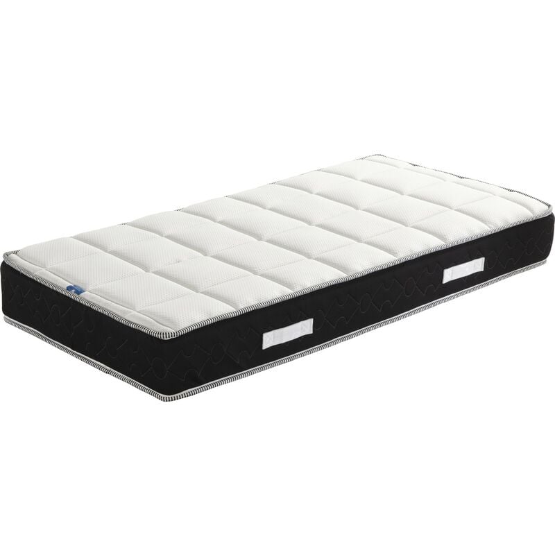 Provence Literie - Matelas Sandrine a Ressorts + Memoire de Forme 70 Kg/m3 - 160x200 Hauteur +/- 25 cm - Accueil Moelleux - Soutien Equilibre +