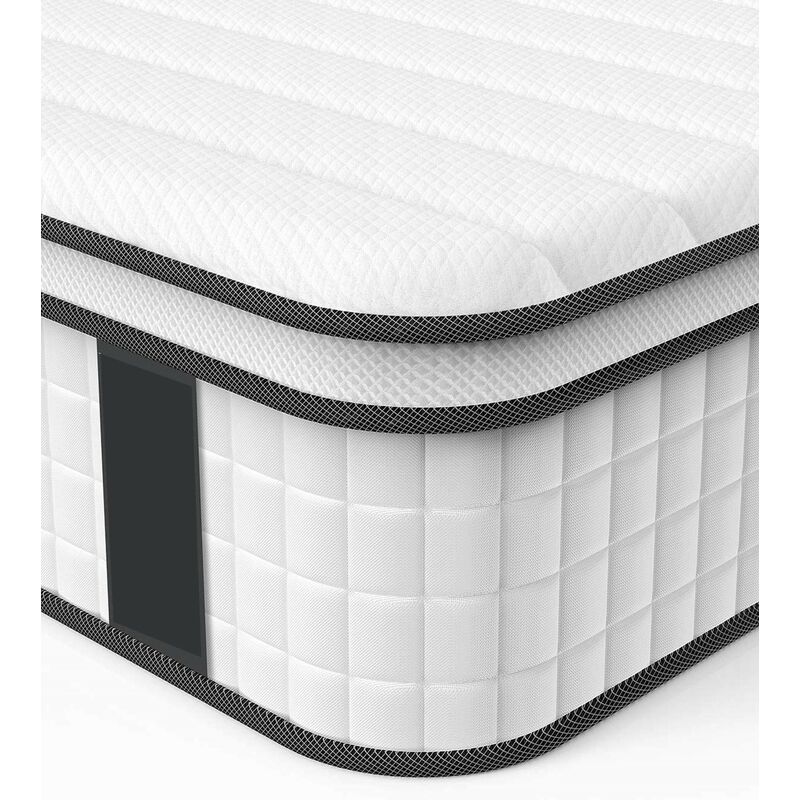 Lot de 2 Matelas sasha a Ressorts + 3 cm Latex Naturel à 70 % en 75 Kg/m3 + 2 Aleses 70x190 Hauteur +/- 30 cm - Accueil Moelleux - Soutien Ferme - 5