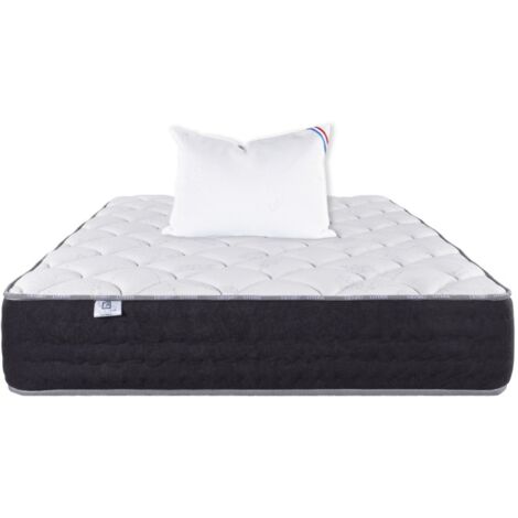 Matelas Serenite, Ressorts Ensachés, Mousse Haute Densité, ergonomique, Soutien très ferme + Oreiller, 90x190cm