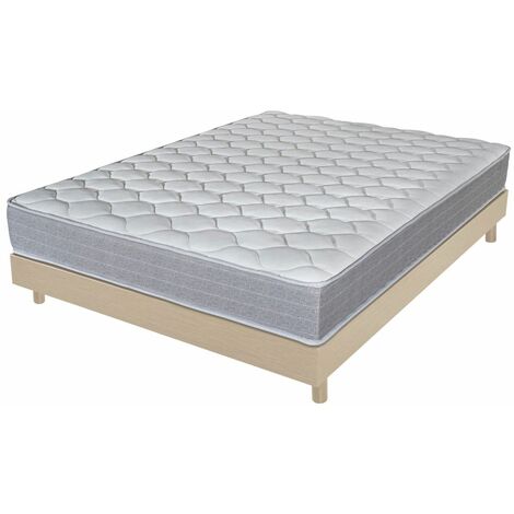 Matelas + sommier 160x200 Madere - Decokit - Soutien ferme - Sommier démonté - Chêne