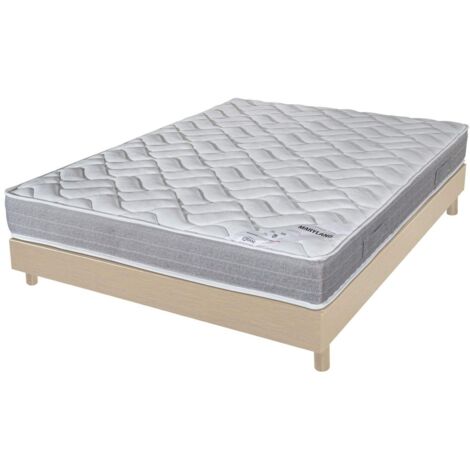 Matelas + sommier 160x200 Mousse - Maryland - Soutien ferme - Sommier démonté - Chêne