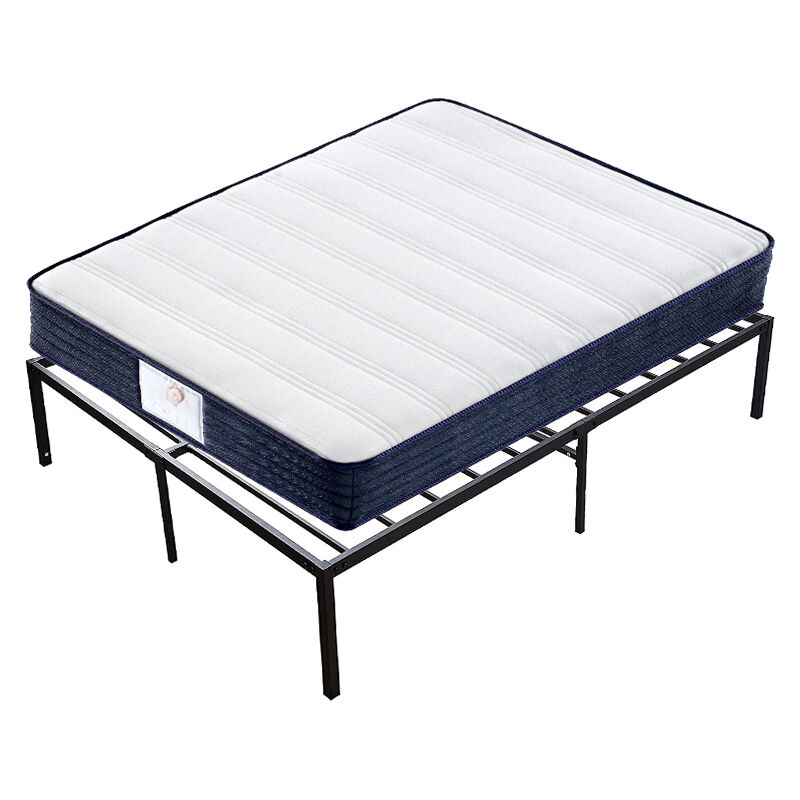 Matelas +Sommier Dewinner Ressorts ensachés+Cadre de lit en métal(Epaisseur 22cm,140x190) - Blanc