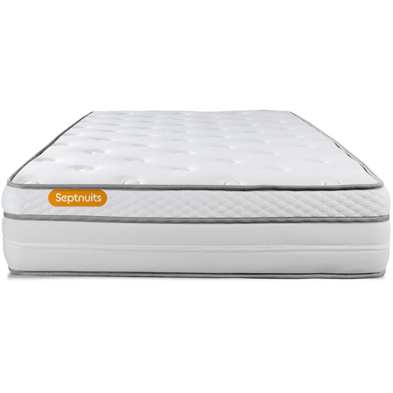 Ensemble matelas sommier Memo luxe 90 x 190 cm - Couleur : Gris - Gris