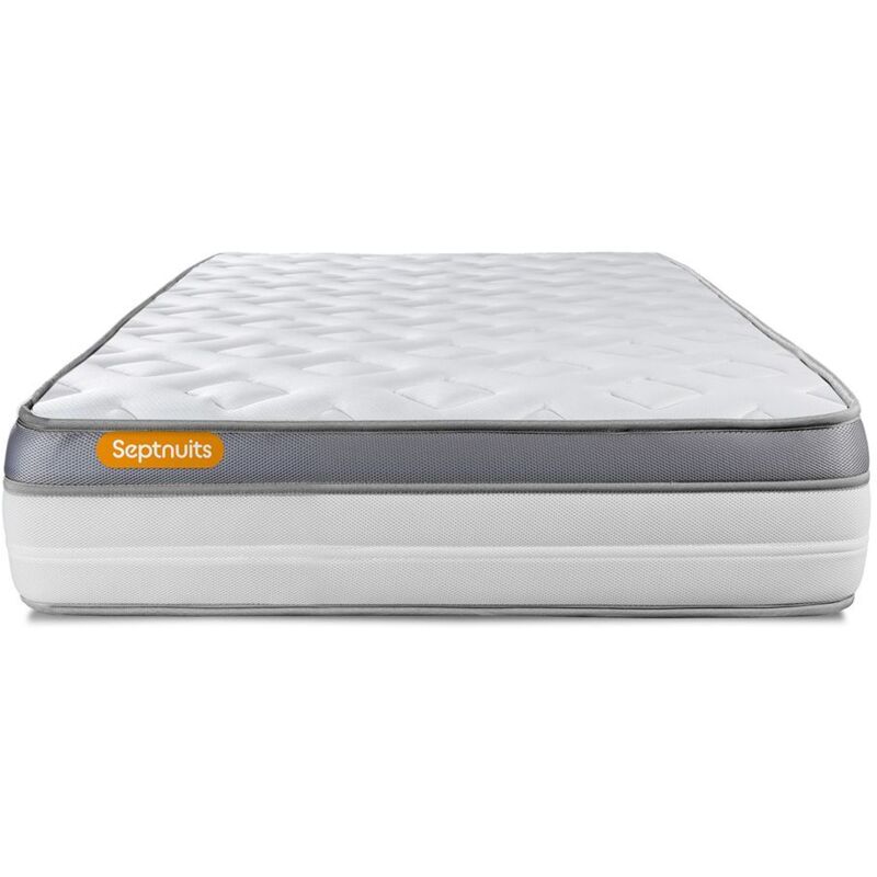 Ensemble matelas sommier Memo zen 90 x 190 cm - Couleur : Blanc