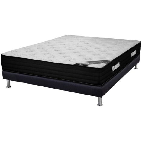 Matelas + Sommier SR9 Deco 140x190 Black Mattress - H. 25 cm - Soutien équilibré
