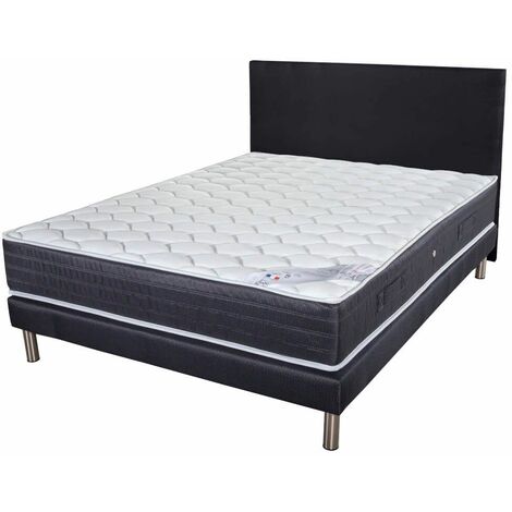 Matelas + sommier tapissier 140x190 Ressorts - Ramage - Soutien ferme