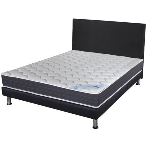 Matelas + Sommier + Tete SR9 Deco 140x190 Rubis - H. 21 cm - Soutien très ferme
