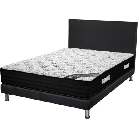 Matelas+Sommier+Tete SR9 Deco 160x200 Black Mattress - H. 25 cm - Soutien équilibré