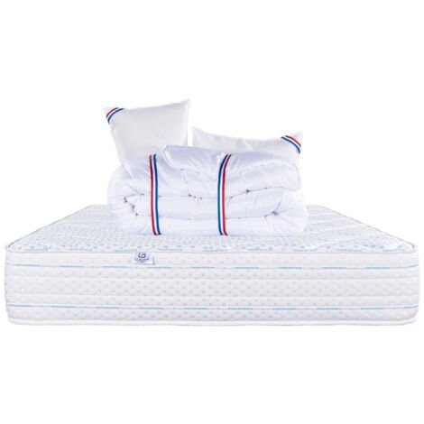 Matelas Thermotec (24 cm), mousse haute densité, ferme, face été/hiver,Couette et Oreiller, 160x200cm