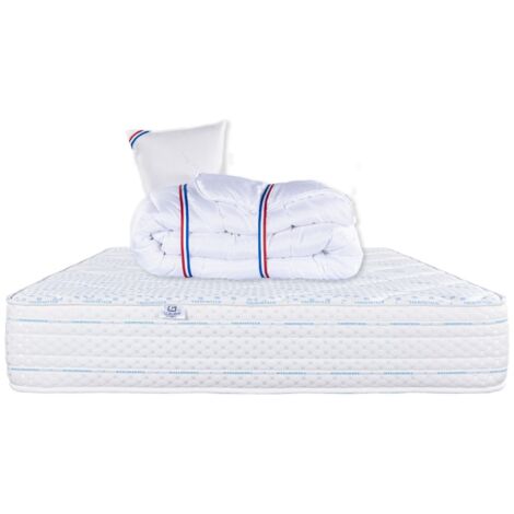 Matelas Thermotec (24 cm), mousse haute densité, ferme, face été/hiver,Couette et Oreiller, 90x190cm
