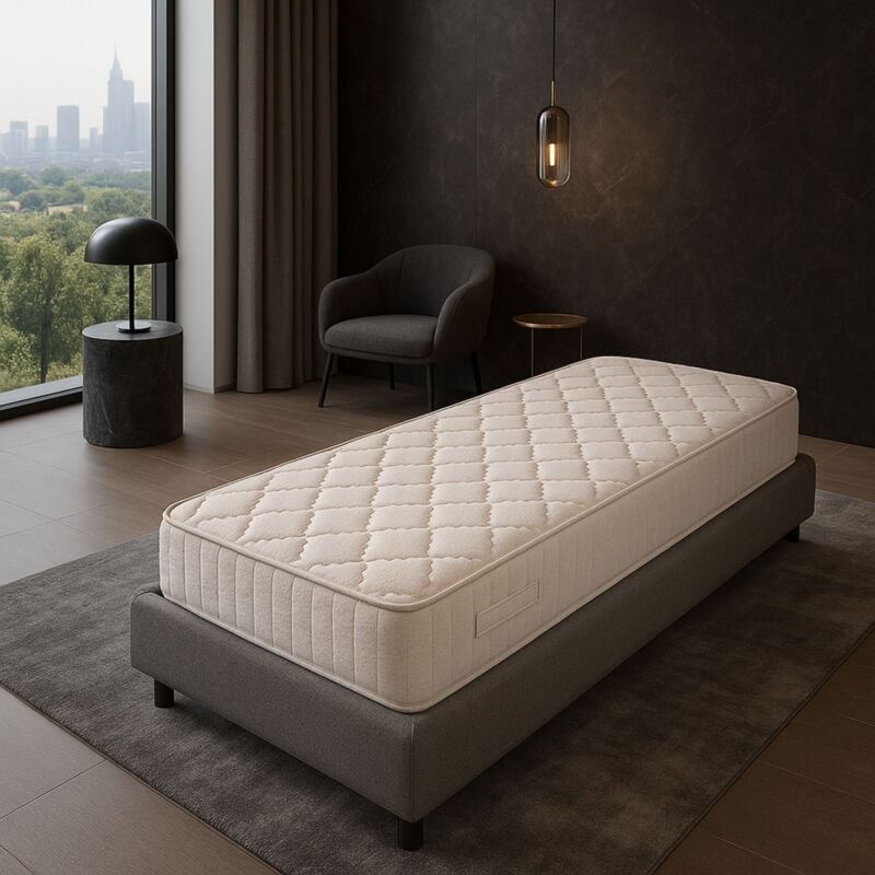 Matelas Tissu Ignifugé Non Feu 80x190 x 12 cm - Très Ferme - rembourrage 100 % polesther - âme 100 % polyuréthane poli lattex HR Dernière Génération