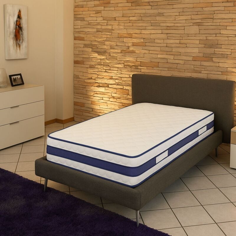 Literie Julien - Matelas Trés Epais 29 cm + Alése 90x190 Ferme - 7 Zones de Confort - rembourrage 100 % polesther - âme 100 % polyuréthane poli