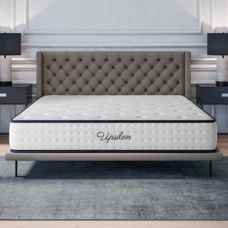 Matelas Upsilon 140x190 cm - Épais 24 cm - Mousse hr, Blue Latex