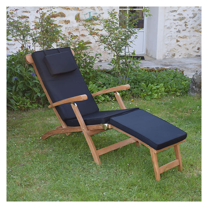Matelas Noir pour Chaise longue - Noir