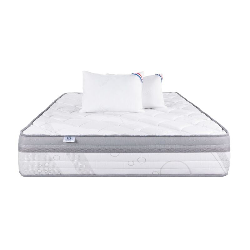 Matelas ViscoPlus, 26 cm, mousse haute densité, ferme, face été/hiver + 1 oreiller, 140x200cm