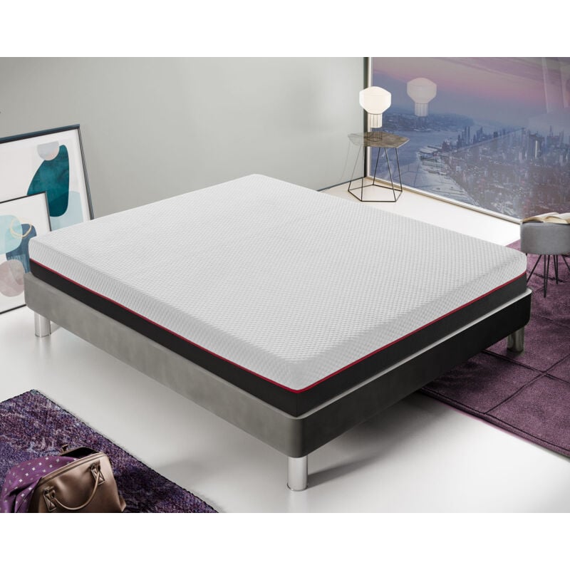 Ilovesleep - Matelas Memory Foam 20 cm de haut - 2 couches, déhoussable 160x200