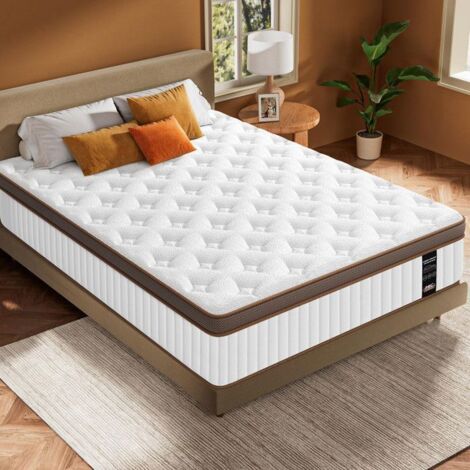 Matelas - YIDATONG - 140x200 cm - Épaisseur 26 cm - Mousse mémoire & ressorts ensachés - Soutien souple