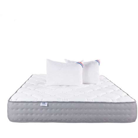 Matelas Zen (20 cm) et Oreiller, mousse haute densité, ferme, face été/hiver, 140x190cm