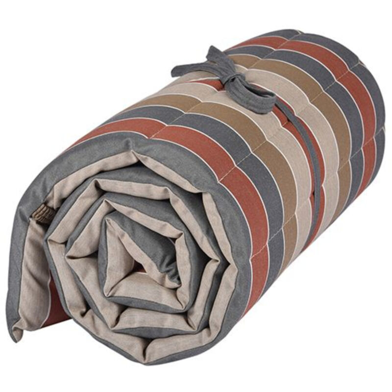 Avril Paris - Matelas/Coussin enroulable pour transat/bain de soleil - 100% acrylique - Marron/Rouge - jersey